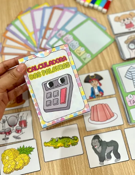 Calculadora das Palavras: 48 Fichas de Sílabas — amostra 1: 48 fichas para organizar sílabas e formar palavras