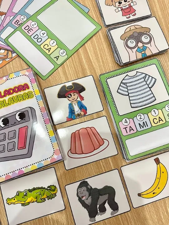 Calculadora das Palavras: 48 Fichas de Sílabas — amostra 2: 48 fichas para organizar sílabas e formar palavras