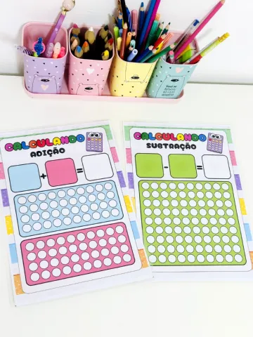 Calculando - PRANCHA DE ADIÇÃO E SUBTRAÇÃO — amostra 2: Esse material é excelente para ajudar na prática de adição e…