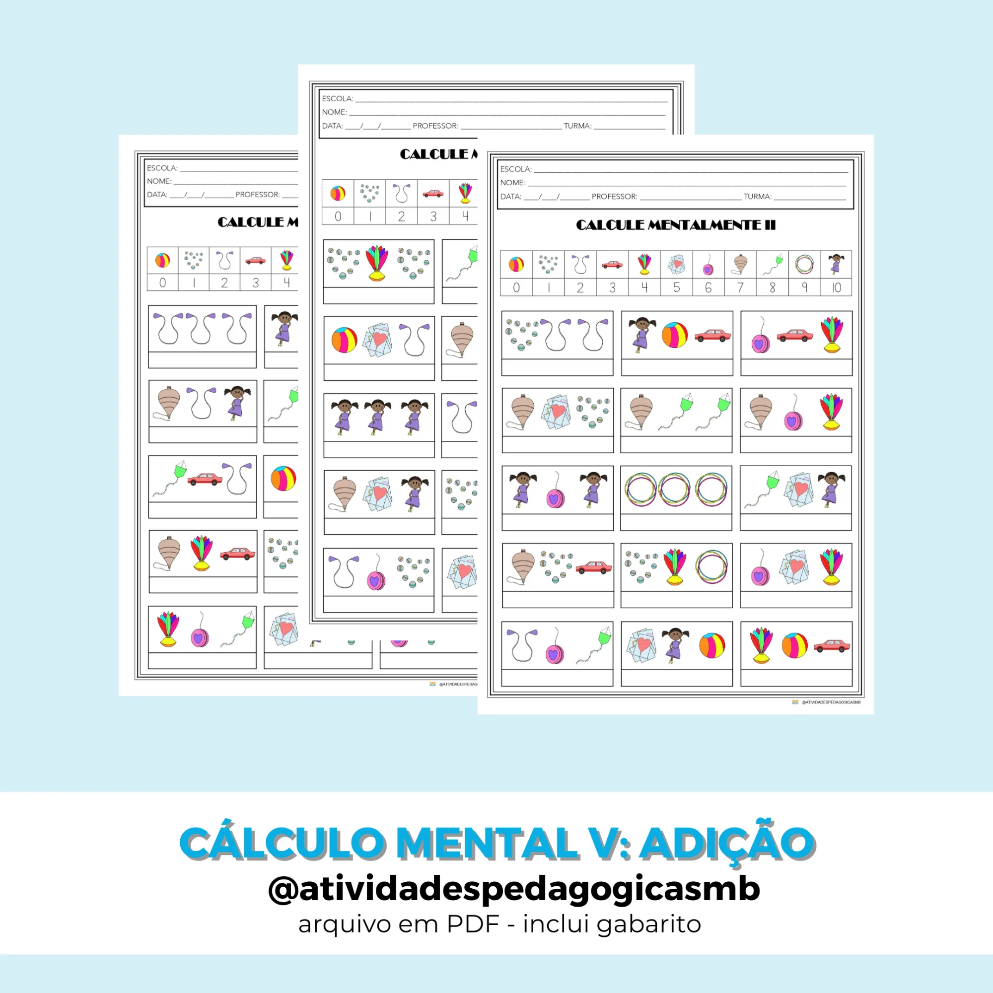 Cálculo Mental de Adição - combo 5 (PDF) — Matemática para 4º ano: Atividades de cálculo mental para 4º ano e 5º ano com…