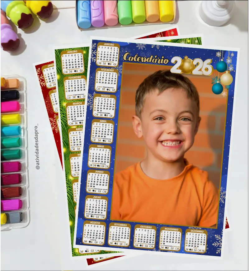 Calendário 2026 com Foto: 4 Modelos Natalinos em PDF — amostra 4: Para quem é indicado
