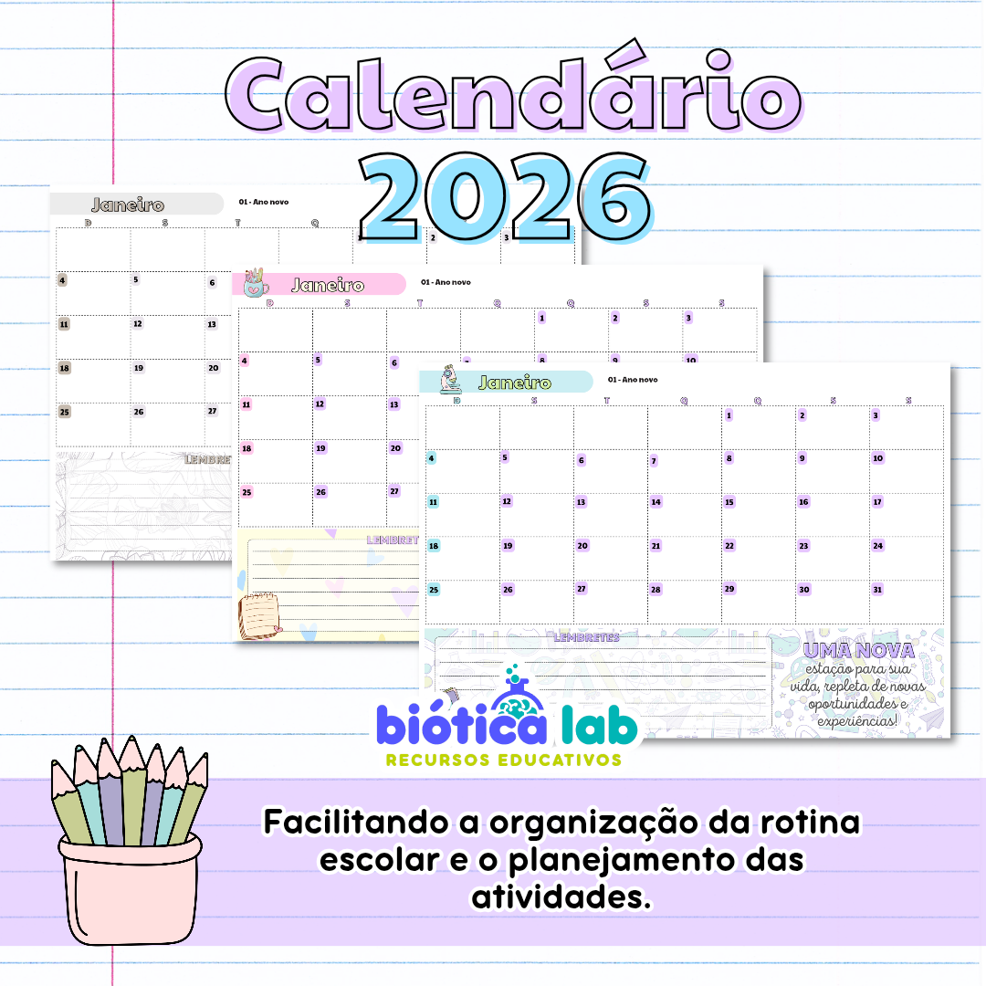 Calendário 2026 - Planejamento Mensal – Material Pedagógico — capa do material