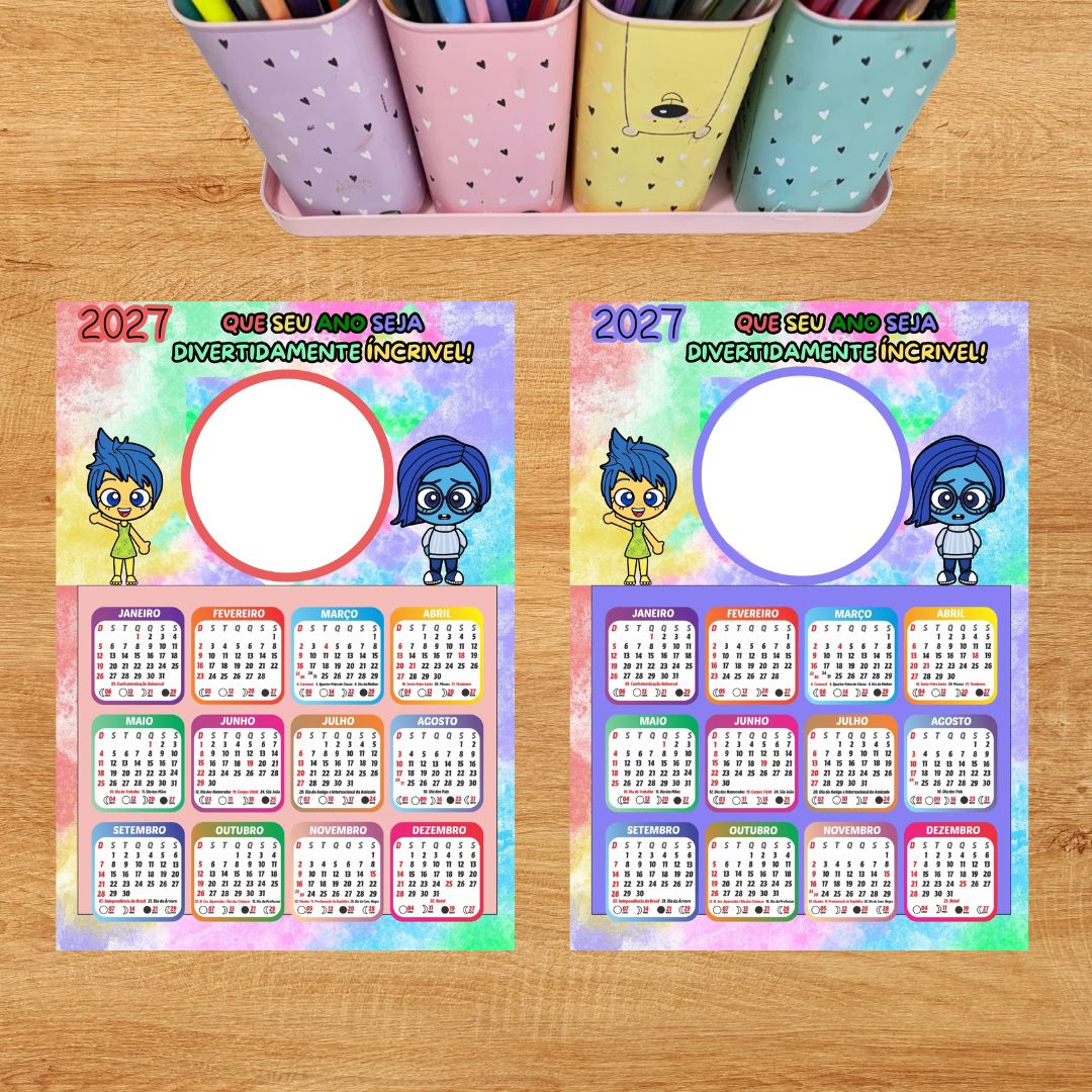 Calendário 2027 com foto: divertidamente | Educação Infantil — capa do material