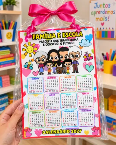 CALENDÁRIO 2027 FAMÍLIA E ESCOLA - ARQUIVO EM PDF — amostra 3: ✨ Uma lembrancinha linda, útil e cheia de carinho para…