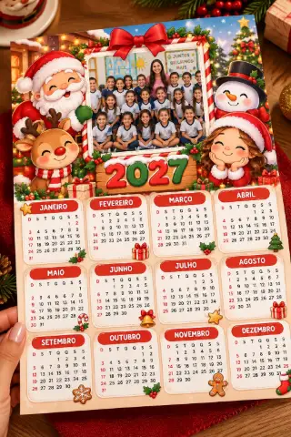 Calendário da turma de natal — capa do material