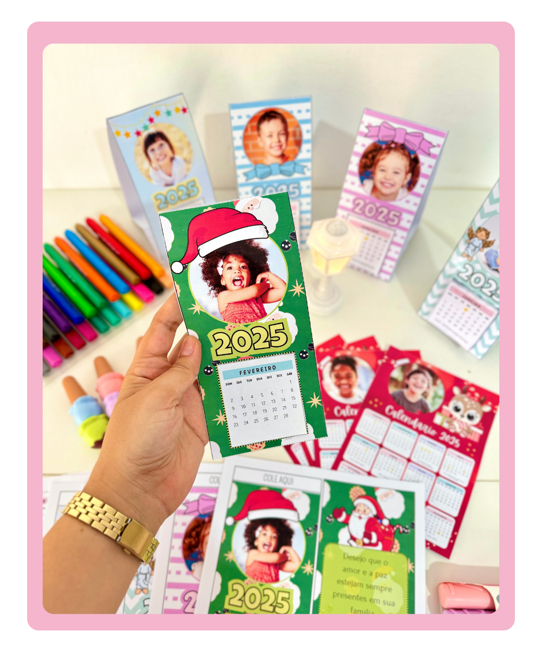 Calendário de mesa 2025 para imprimir – Educação Infantil — amostra 6: Prepare uma lembrança para sua turma com calendários…