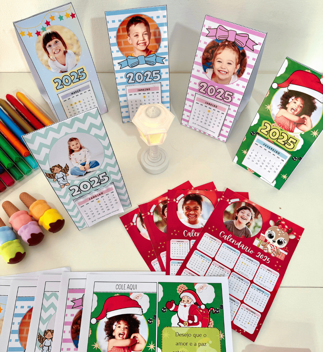 Calendário de Mesa 2025 para Personalizar com Foto da Criança — Atividades para Educação Infantil: Prepare uma lembrancinha…