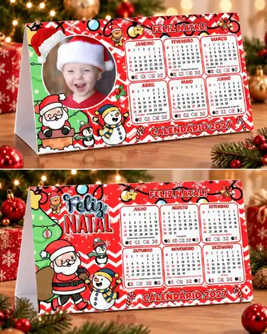 Calendário de mesa Natal em PDF para imprimir — capa do material