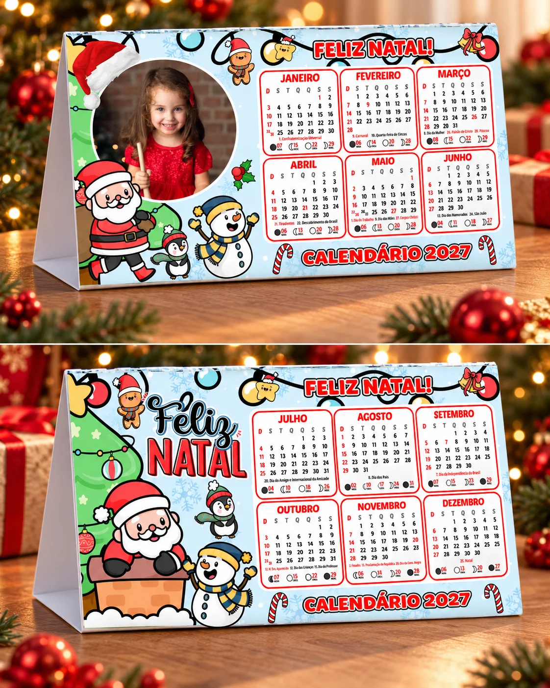 CALENDÁRIO DE MESA NATALINO – EDITÁVEL NO CANVA — amostra 2: Deixe o Natal ainda mais especial com calendários de mesa…