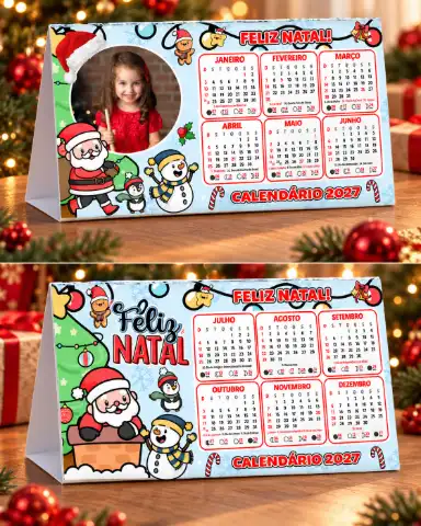 CALENDÁRIO DE MESA NATALINO – EDITÁVEL NO CANVA — amostra 2: Deixe o Natal ainda mais especial com calendários de mesa…