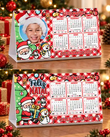 CALENDÁRIO DE MESA NATALINO – EDITÁVEL NO CANVA — amostra 3: Deixe o Natal ainda mais especial com calendários de mesa…