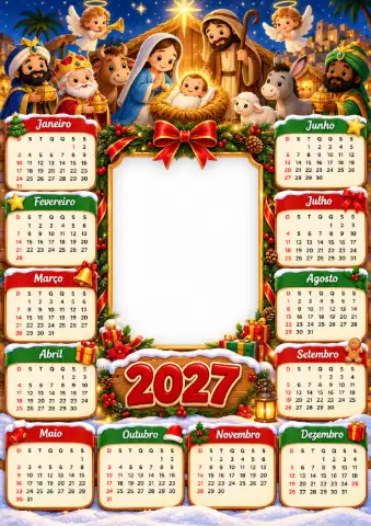 Calendário de Natal Decorativo em PDF — capa do material