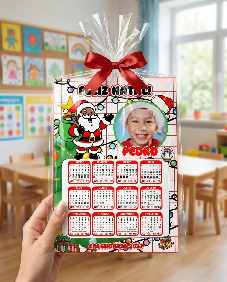 Calendário de Natal Personalizado com Foto – editável Canva — Alfabetização para Educação Infantil: Calendário de Natal com…