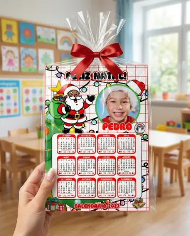 Calendário de Natal Personalizado com Foto – editável Canva — capa do material