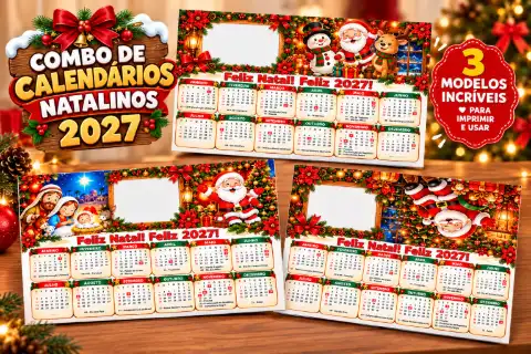 CALENDÁRIO DECORATIVO DE NATAL 2027 (COMBO) — amostra 2: O que vem no material CALENDÁRIO DECORATIVO DE NATAL 2027 (COMBO) — amostra 2: O que vem no material