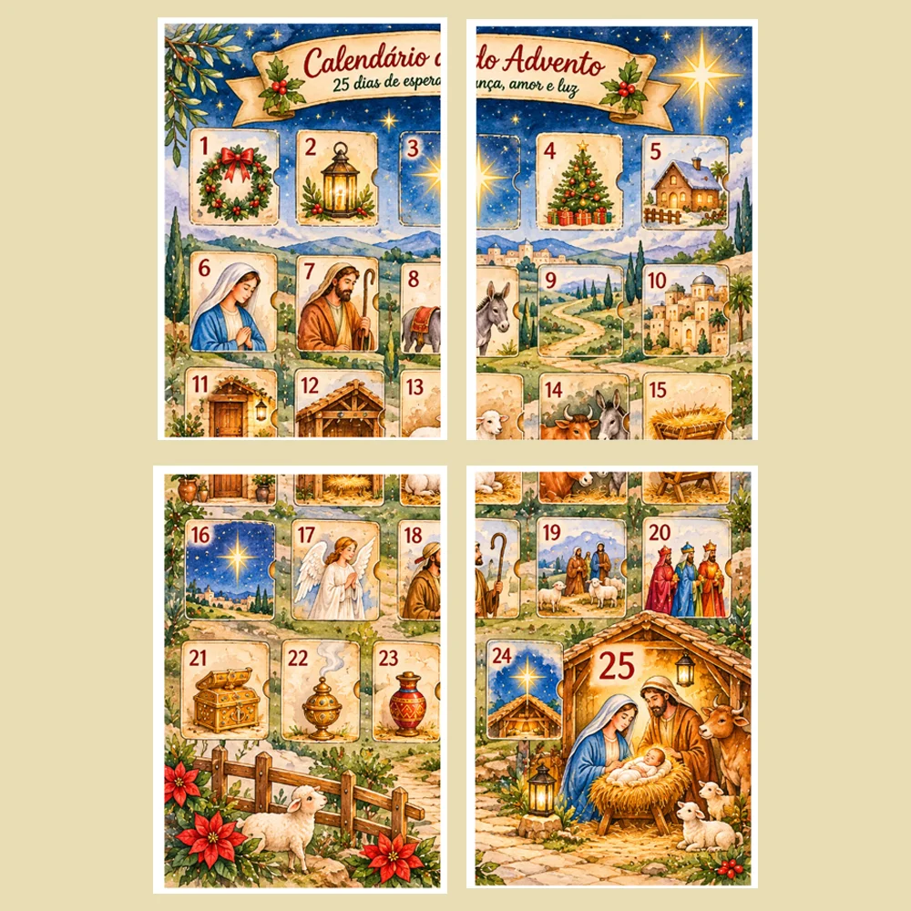 CALENDÁRIO DO ADVENTO - 25 Dias de Esperança, Amor e Luz — amostra 1: Prepare-se para viver a magia do Natal de uma maneira…