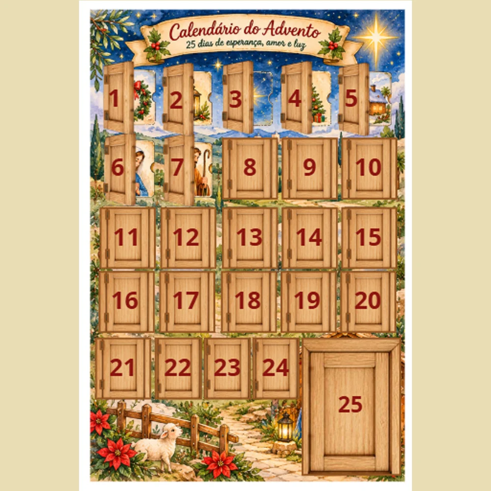 CALENDÁRIO DO ADVENTO - 25 Dias de Esperança, Amor e Luz — capa do material