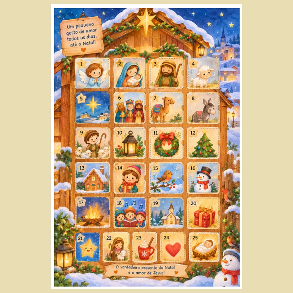CALENDÁRIO DO ADVENTO - 25 Dias de Esperança, Amor e Luz (infantil) — amostra 2: Ideal para decorar a casa, criar momentos…