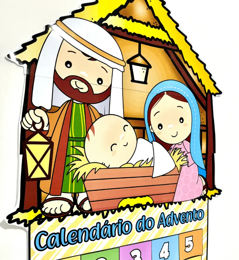 Calendário do Advento com Presépio: Cartaz em PDF para Imprimir — amostra 1: Calendário do Advento com presépio para…