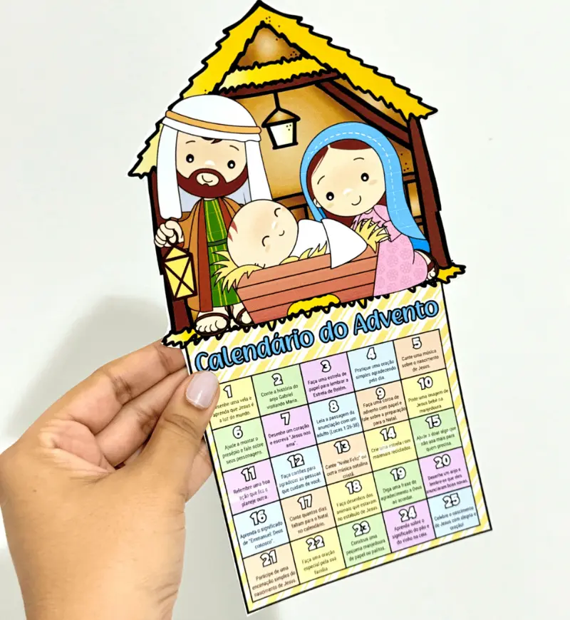Calendário do Advento com Presépio: Cartaz em PDF para Imprimir — amostra 2: O que vem no material