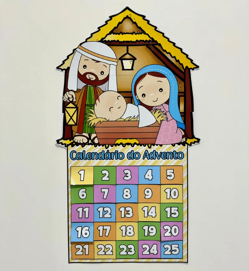 Calendário do Advento com Presépio: Cartaz em PDF para Imprimir — Datas comemorativas para Educação Infantil: Trabalhe o…