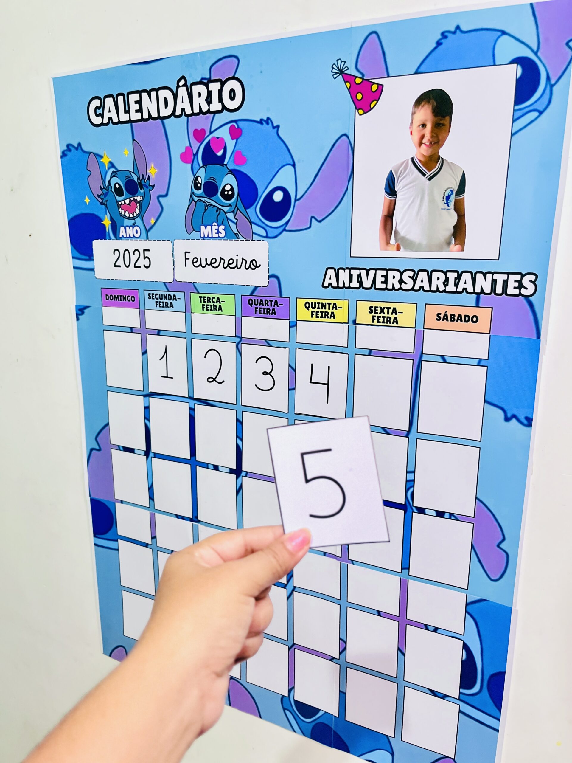 Calendário do Stitch para imprimir — amostra 1: Um calendário à vista para acompanhar a rotina