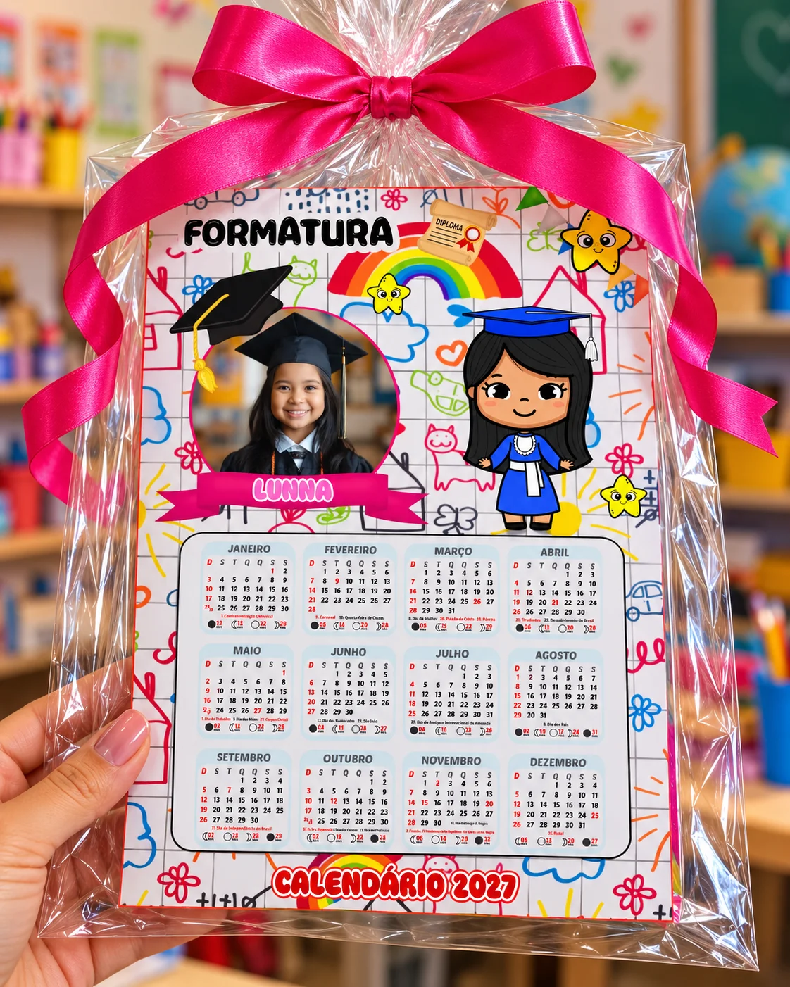 CALENDÁRIO EDITÁVEL PERSONALIZADO – FORMATURA — amostra 2: Nosso calendário personalizado de formatura é perfeito para…