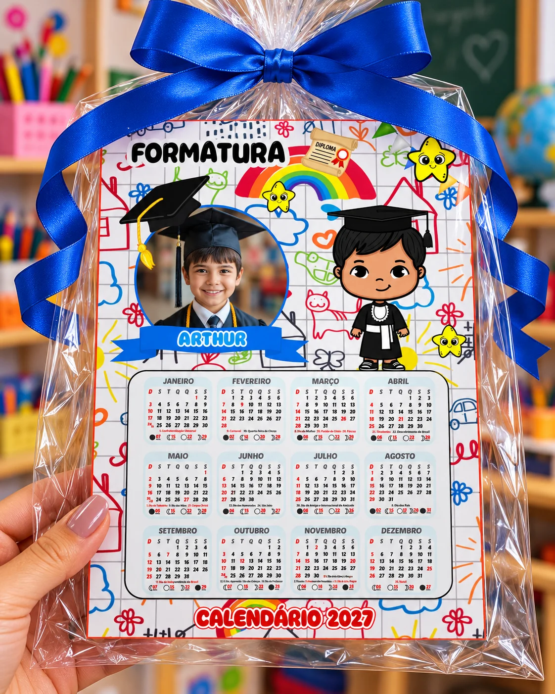 CALENDÁRIO EDITÁVEL PERSONALIZADO – FORMATURA — amostra 3: Nosso calendário personalizado de formatura é perfeito para…