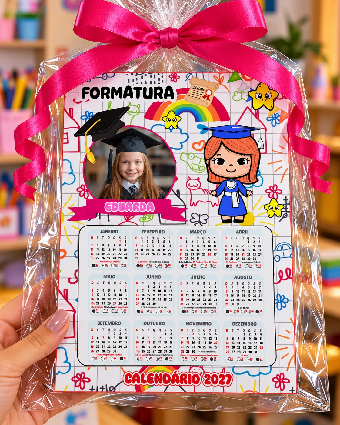 CALENDÁRIO EDITÁVEL PERSONALIZADO – FORMATURA — amostra 4: Nosso calendário personalizado de formatura é perfeito para…