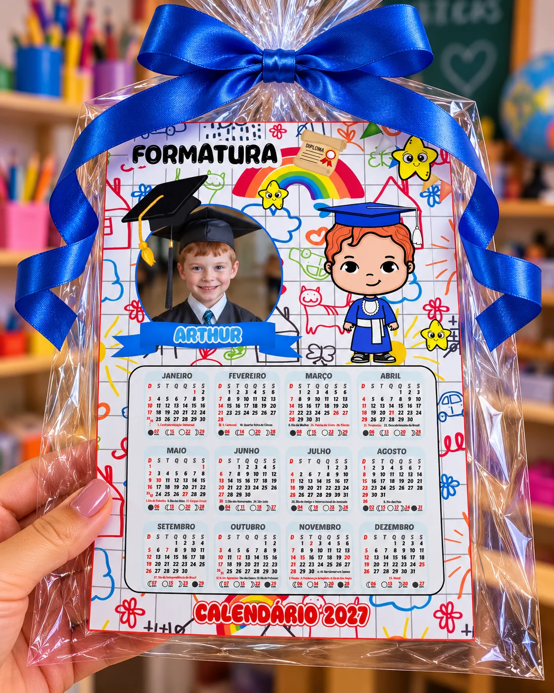 CALENDÁRIO EDITÁVEL PERSONALIZADO – FORMATURA — amostra 5: Nosso calendário personalizado de formatura é perfeito para…