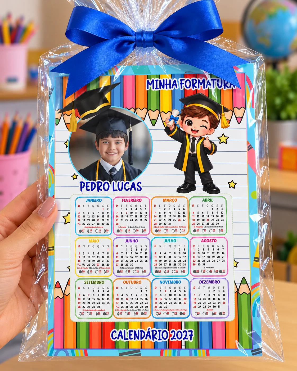 CALENDÁRIO EDITÁVEL PERSONALIZADO – FORMATURA — amostra 1: Nosso calendário personalizado de formatura é perfeito para…