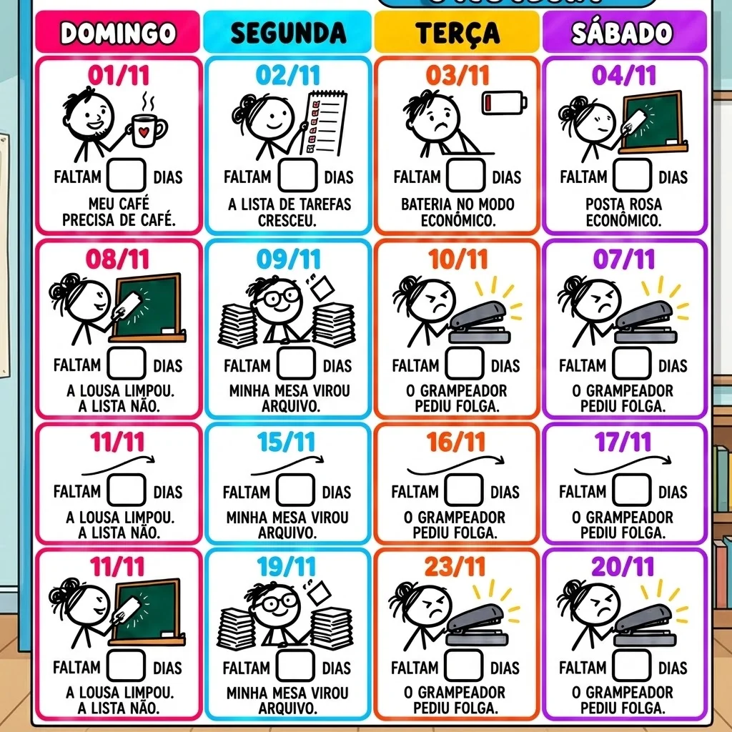 Calendário Escolar Contagem Regressiva Encerramento do Ano Letivo PDF — amostra 3: Calendário interativo para contagem…