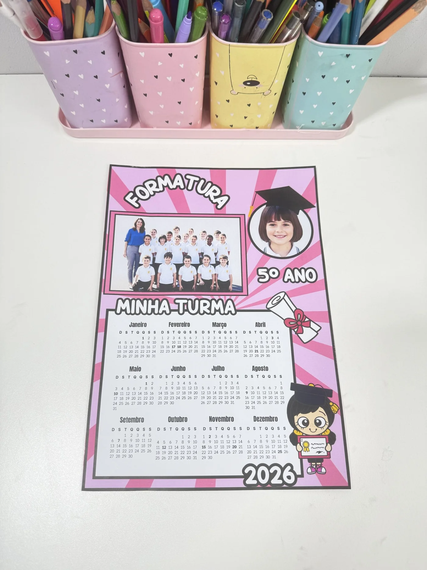 Calendário formatura 2026 — amostra 1: Lembrancinha de Formatura 2026 – Minha Turma