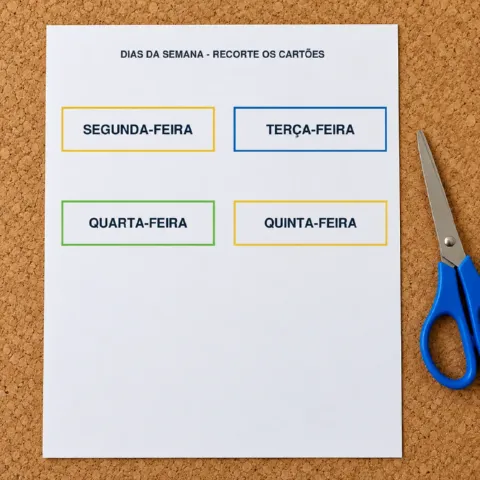 Calendário Infantil Ilustrado: Dias, Meses, Semanas — amostra 2: Orientação de impressão