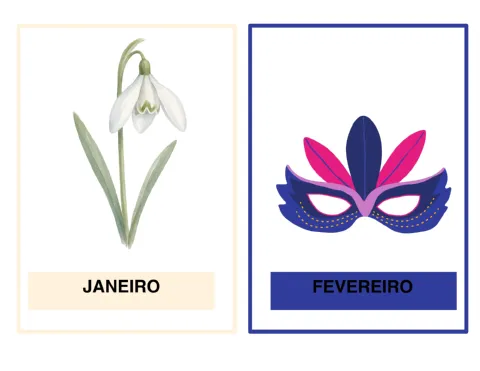 Calendário Infantil Ilustrado: Dias, Meses, Semanas — amostra 5: Recurso pedagógico com calendário interativo, cartões dos…