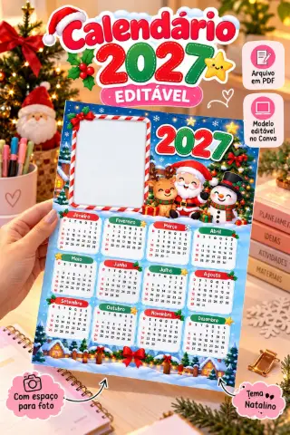 Calendário natalino com foto — capa do material