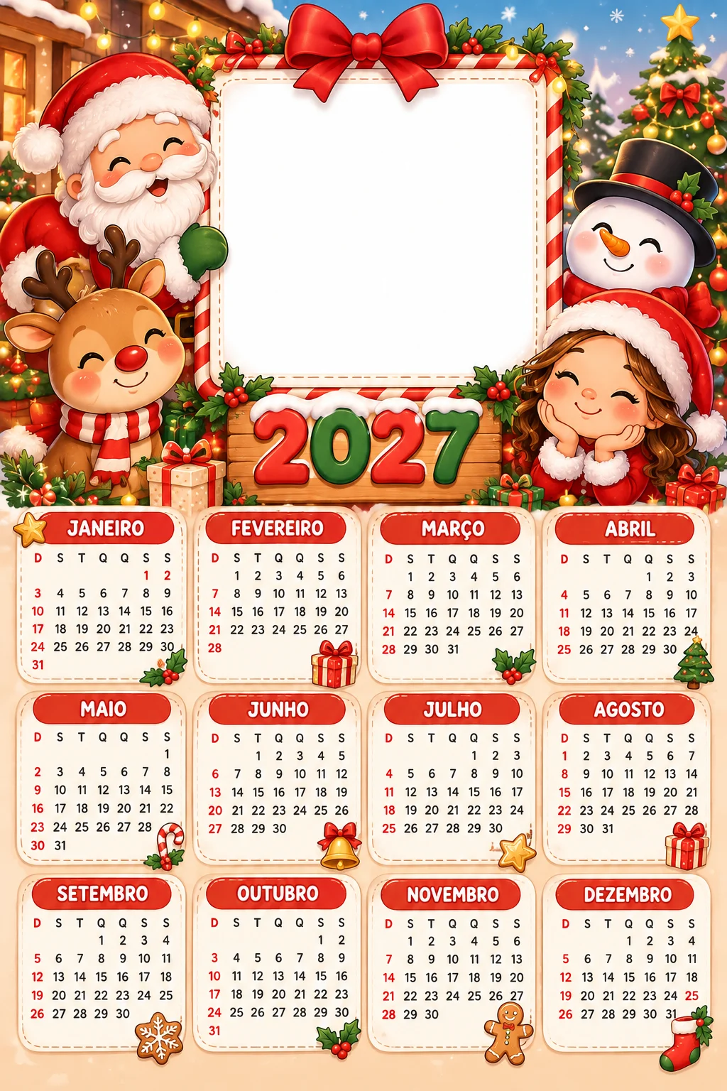 calendário Natalino em pdf personalizavel — capa do material