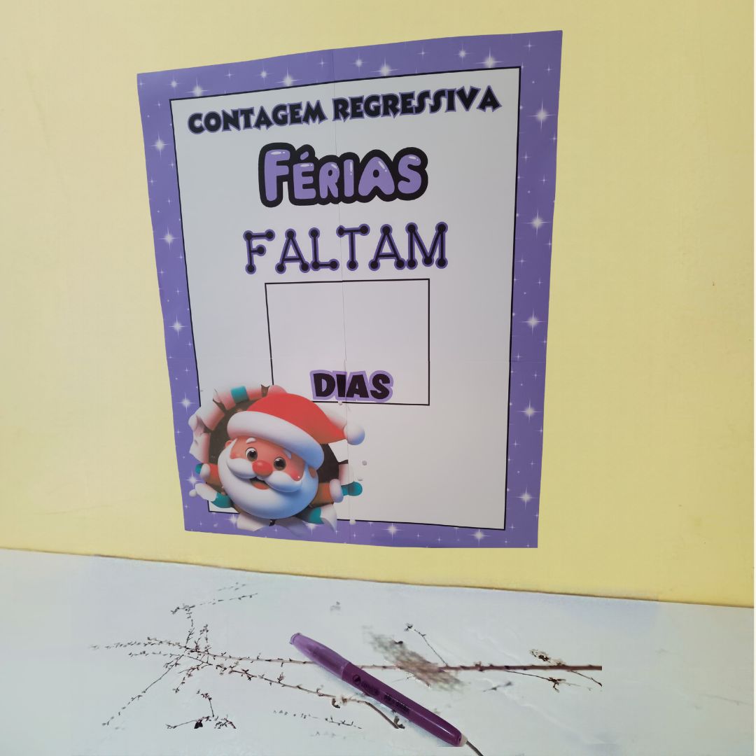 Calendário / painel contagem regressiva para as férias: papai noel – Atividade Pedagógica — capa do material
