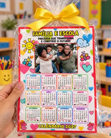CALENDÁRIO PERSONALIZADO COM FOTO – FAMÍLIA E ESCOLA — amostra 1: Uma lembrancinha útil, especial e cheia de carinho para…