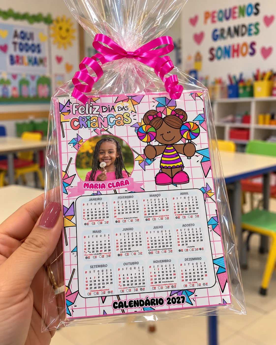 CALENDÁRIO PERSONALIZADO – DIA DAS CRIANÇAS — amostra 1: O que vem no material