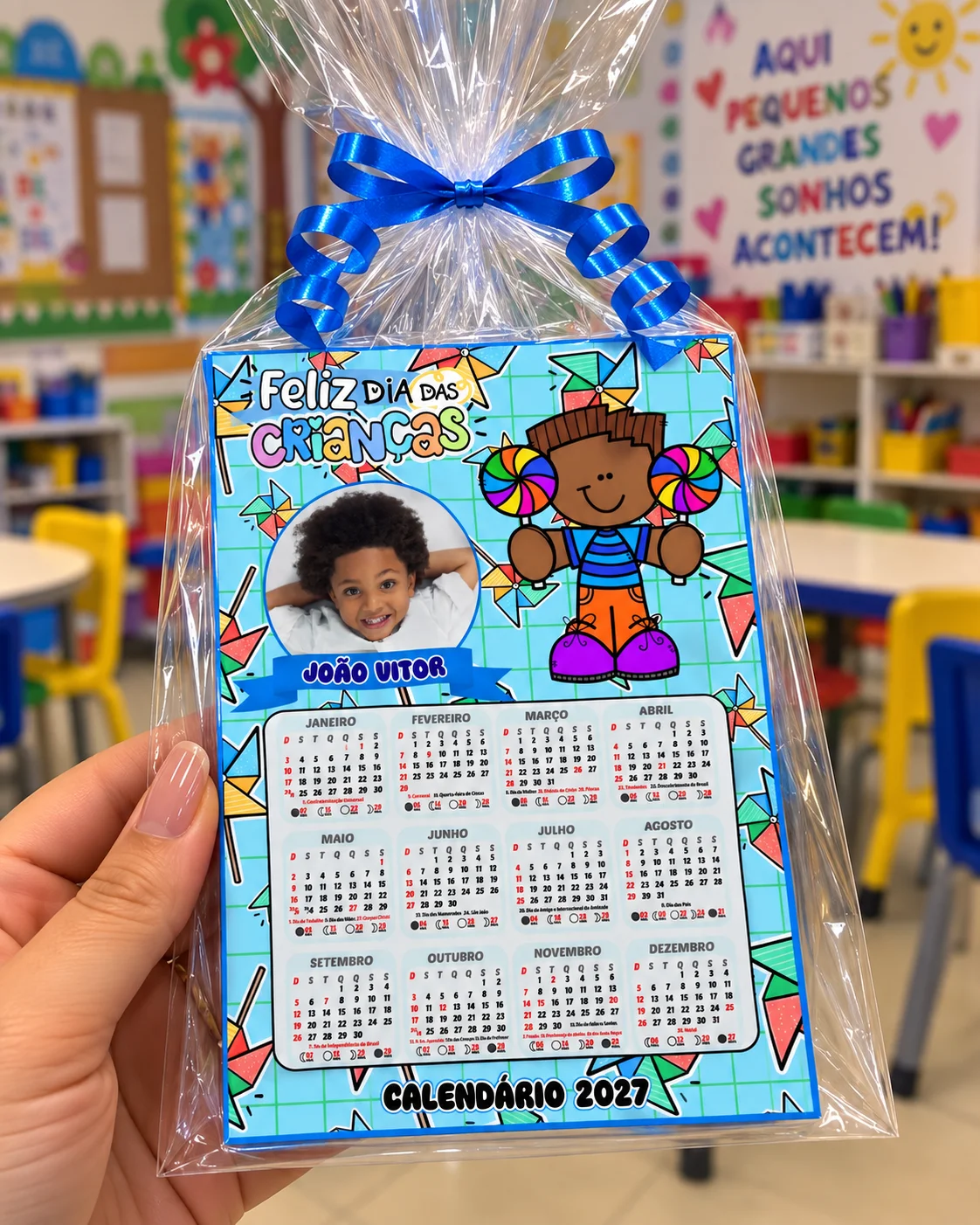 CALENDÁRIO PERSONALIZADO – DIA DAS CRIANÇAS — amostra 3: Uma lembrancinha linda e útil para presentear as crianças
