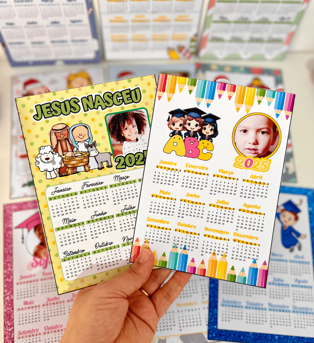 Calendários 2025 com Foto: PDF com 11 Modelos para Personalizar — amostra 1: Calendários 2025 com foto para personalizar