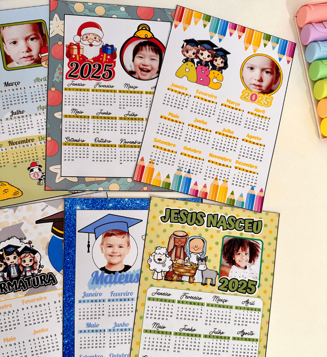 Calendários 2025 com Foto: PDF com 11 Modelos para Personalizar — amostra 3: Como usar em sala de aula