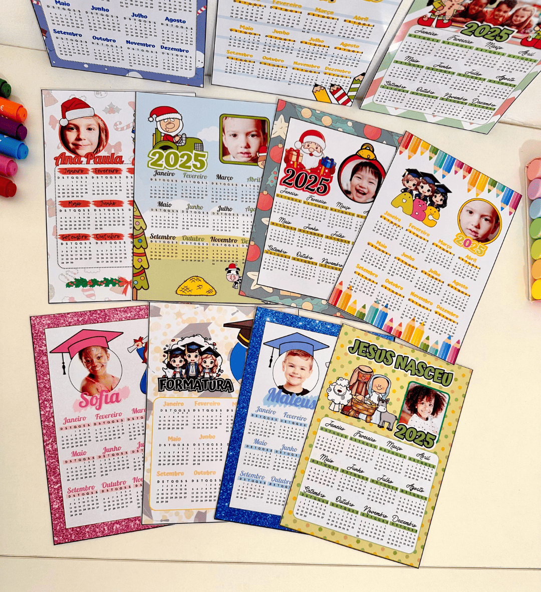 Calendários 2025 com Foto: PDF com 11 Modelos para Personalizar — amostra 6: Personalize calendários de 2025 com a foto das…