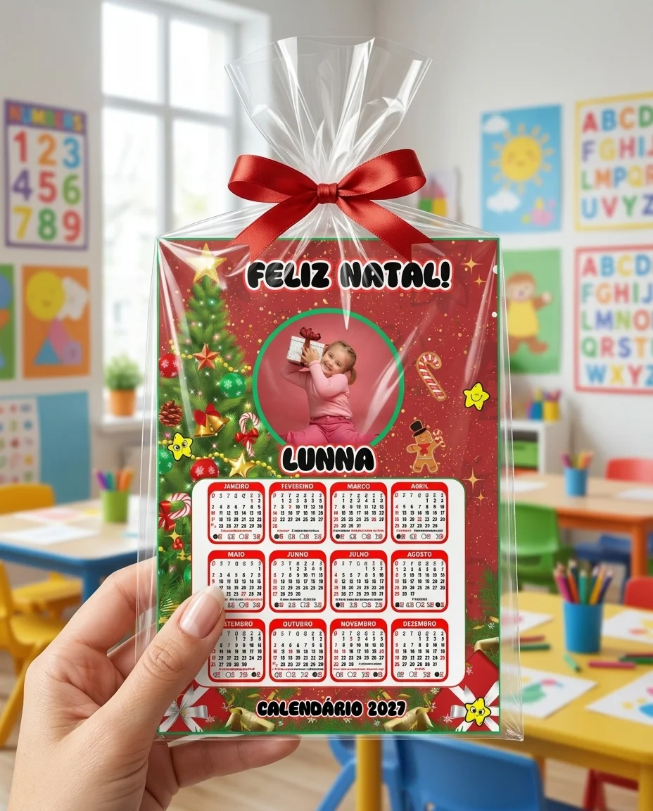 Calendários de Natal com Foto – 8 Modelos Editáveis — amostra 3: Kit com 8 modelos de calendários de Natal editáveis no Canva