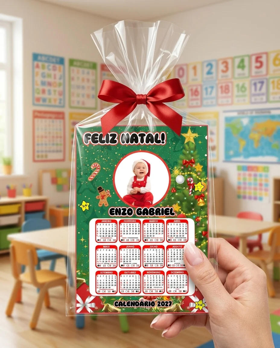 Calendários de Natal com Foto – 8 Modelos Editáveis — amostra 4: Kit com 8 modelos de calendários de Natal editáveis no Canva