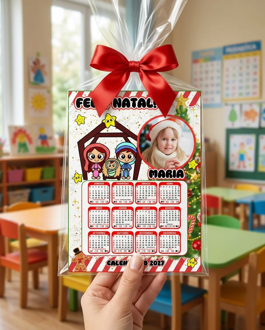 CALENDÁRIOS DE NATAL PERSONALIZADOS COM FOTO — amostra 2: Celebre o fim de ano com muito encanto