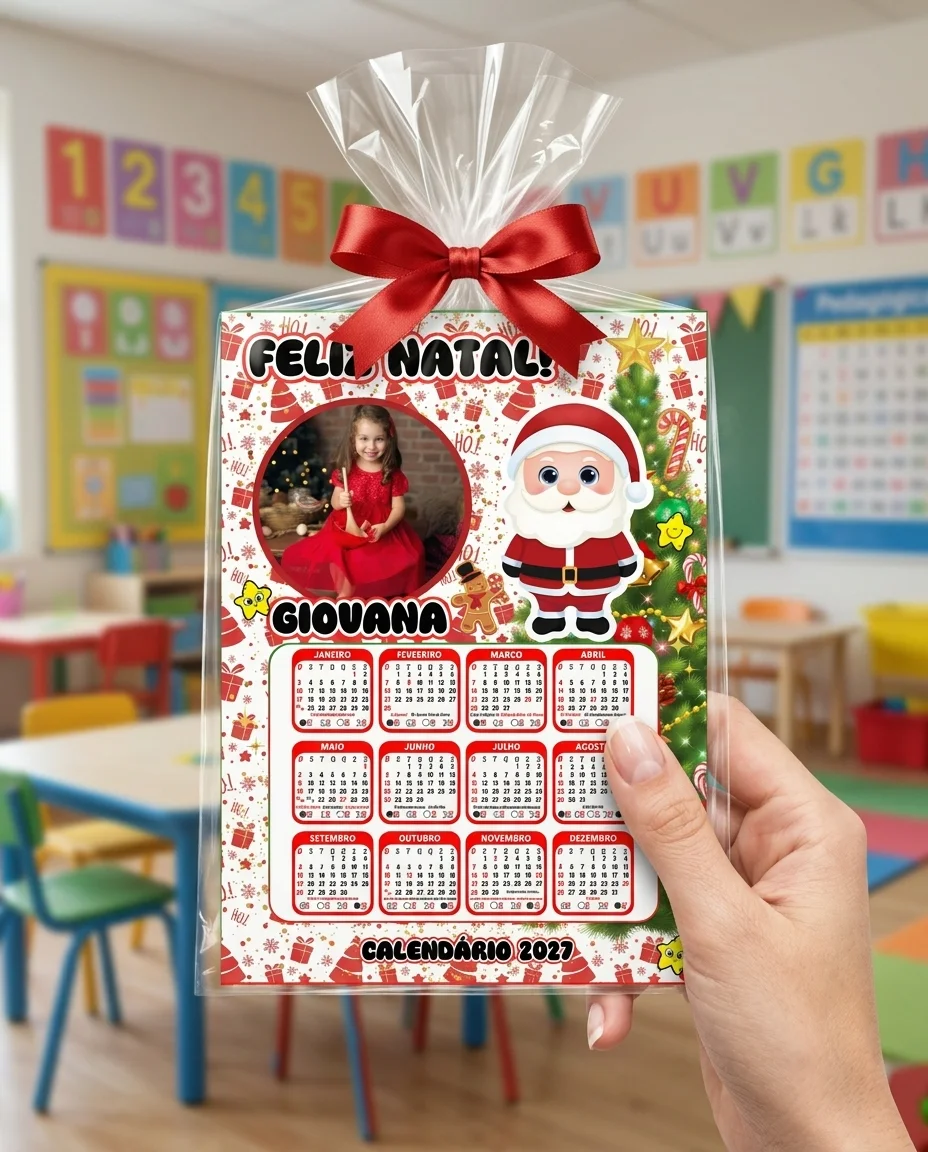 CALENDÁRIOS DE NATAL PERSONALIZADOS COM FOTO — amostra 5: Celebre o fim de ano com muito encanto