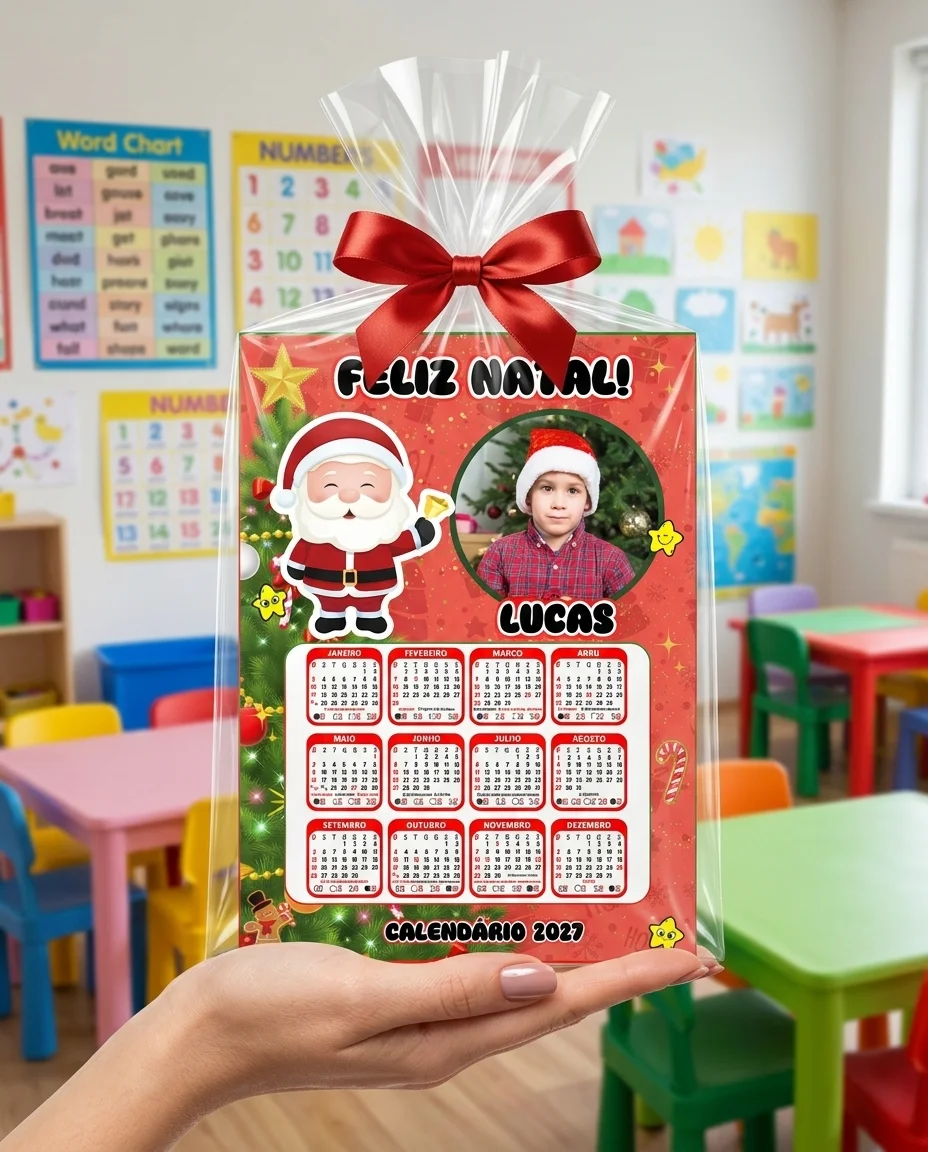 CALENDÁRIOS DE NATAL PERSONALIZADOS COM FOTO — amostra 6: Celebre o fim de ano com muito encanto