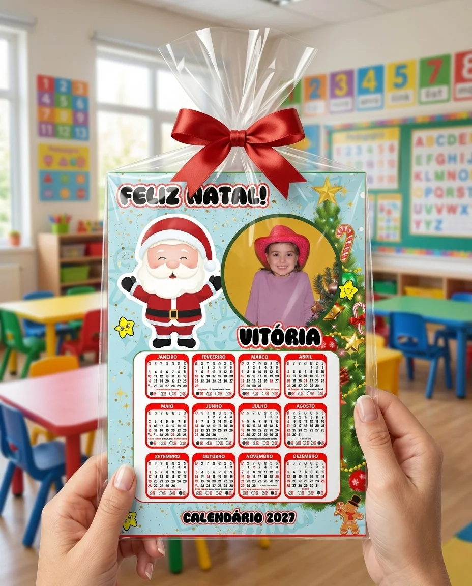 CALENDÁRIOS DE NATAL PERSONALIZADOS COM FOTO — amostra 7: Celebre o fim de ano com muito encanto